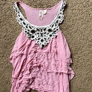 Large L8teR pink racer back blouse